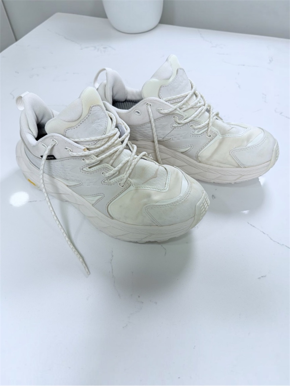 Hoka White Chunky Lace-Up Athletic Sneakers